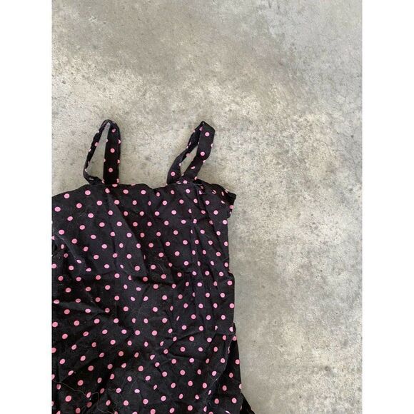 Kids Girls Black Pink Polkadot Floral Dress Size 6/7 - Picture 6 of 8